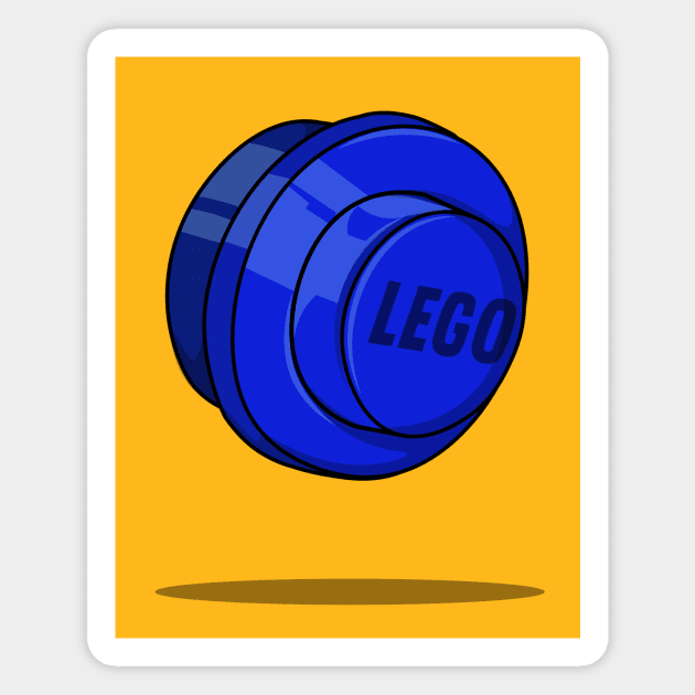 Blue LEGO Stud Magnet by Super Atomic Tees